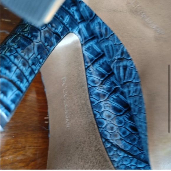 💋BCBGeneration Teal Croc Print Platform Heels Chunky 7.5 - Picture 6 of 12